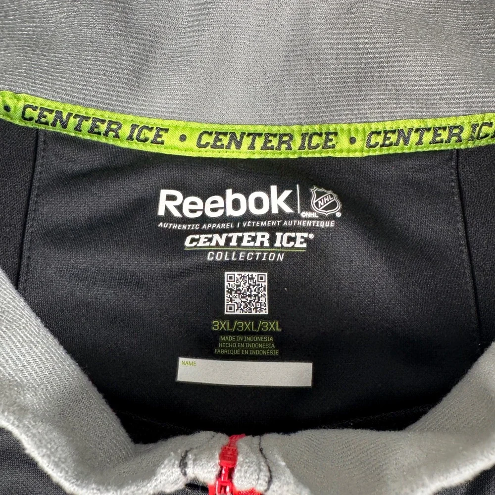 Chicago Blackhawks 1/4 Zip Mens 3XL Black Reebok NHL Center Ice Pullover XXXL
